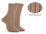 12 Pairs WOOL BLEND SOCKS Ladies Womens Thick Soft Work Thermal Warm Winter BULK V563-12XBR-LTHERMALSOCK-S2-8