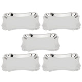 5Pcs Stainless Steel Rectangular Table Snack Dessert Service Plate Towel Storage DishWithace Edge V1294-YM0901-3118200137413