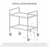 SOGA 2 Tier 95x50x95cm Stainless Steel Kitchen Dining Food Cart Trolley Utility Large FOODCART1004