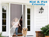 White Magnetic Mosquito Net Door Self-Adhesive Side Opening Curtain Removable Durable Insect Fly and V1188-MS-325-1314