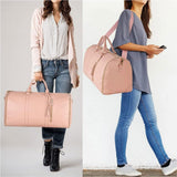 Carry On Garment Bag, Large PU Leather Duffle Bag for Women, Waterproof Garment Bags for Travel with V1192-AZ-W-9958