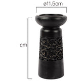 Nero Carved Pillar Candleholder 11x23cm V637-90311CDL