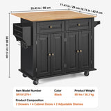 VEVOR Kitchen Island Cart Rolling Storage Cabinet on Wheel with Drawer & Shelves V952-QFBYDKCFD2XJ6INJTV0