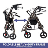 Orthonica Foldable Steel Frame Rollator Walker - Grey FRW-MAS-01L-GY