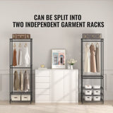 VEVOR Heavy Duty Clothes Rack, Rolling Clothing Garment Rack with 4 Hang Rods & 8 Storage Tiers, V952-FZKCYJ6878348I8KKV0