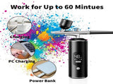 Pink Portable Wireless Airbrush Kit, ideal for nail art, painting, cake decoration, and makeup. V1232-NMZYBSZYY001