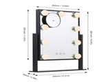 Vanity Makeup with 9 Light Bulbs Touching Control 3 Color Lighting Modes Dimmable Lighted V1294-YM0901-LT200B