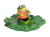 Simulation Resin Floating Lotus Leaf Frogs Ornament Fish Pond Fountain Landscape Decor V1294-YM0715-3111210437011