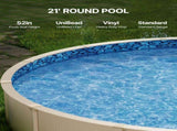21-ft Round Above Ground Pool Liner, Unibead Pool Liners, Standard Gauge, 52inch Wall Height, V952-YCNCROUND21FQ8ZXNV0