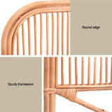 Artiss Bed Headboard Queen Bedhead Rattan - NERO Pine BED-HEAD-C-NERO-Q-WD