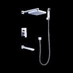 8" Rain Shower Head Straight Wall Arm Mixer Set Wall Bath Spout Outlet Tap V63-826331