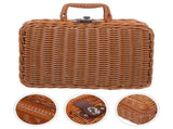 Handwoven Suitcase, Simulated Rattan Woven Suitcase Retro Storage Box Handwoven Storage Case V1369-AZ3-W-15866