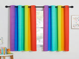 2 Pack Rainbow Blackout Kitchen Curtains, Colourful Window Drapes for Bedroom, Nursery and Girls V1189-LC-AMZ-00238