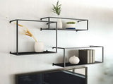Floating Shelves Retro Industrial Ledge Black Metal Display Stand V63-842531
