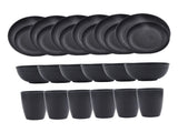 Wheat Straw Tableware Set Plate Dishes Water Cup Bowl Black V1294-YM0901-3118240128411