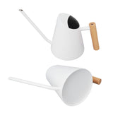 Watering Can with Long Spout Rustproof Stainless Steel Watering Pot with Wooden Handle for Garden V1294-YM0703-3111230098011
