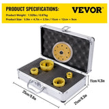 Diamond Drills 4PCS Diamond Hole Saw 25/35/50/68mm Tile Hole Saw Kit Vacuum Brazed Diamond Drill V952-JT420355068MMJN3HV0