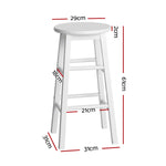 Artiss 2x Bar Stools Round Chairs Wooden White BA-G-7033-WHX2