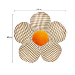 SOGA 2X Orange Flower Cushion Shaped for Floor and Sitting Throw Pillow SCUSHION097X2