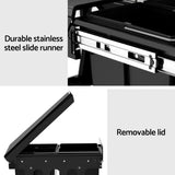 Cefito Pull Out Bin Kitchen Triple Slide Garbage Rubbish Bins Basket Blcak 31L POT-BIN-31L-3C-BK