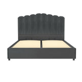 Artiss Bed Frame Double Size Velvet Grey FION BFRAME-H-FION-D-GY-ABC