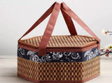 Wicker Basket with Lid,Wicker Picnic Basket with Double Handles,Woven Picnic Storage Rattan Wicker V1189-LWWAL-20260401-06212