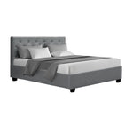 Artiss Bed Frame Double Size Gas Lift Grey VILA BFRAME-E-VILA-D-GY-AB