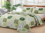 Sage Green Plaid Patchwork Garden Bedspread Coverlet 3 Piece Set V745-AC081375Q13U