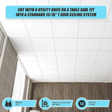 12x Smooth Drop Ceiling Tile 2ft x 2ft PVC Ceiling Panel V63-952641