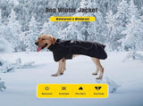 Dog Coat - Warm Coat for Dogs - Reflective Dog Coat with Fur Collar - Back Length 40cm - Dog Weight V1188-MS101-02140-1