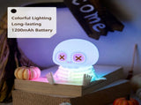 Adorable Mini Skull Night Light, Cute Halloween Decor with Squishy Silicone Body, Tap-Controlled RGB V1341-ZY-52DU9A9N-RGBLIGHT