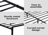 Artiss Bed Frame Queen Size LED Metal Bed Base with Charging Station LAN MBED-D-LAN-Q-BK-AB