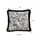 SOGA 2X 45cm Pillow French Cover Style Floral Jacquard Woven Decorative Fringe Throw Pillow FRENCHCUSHION225X2