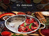 2X Stainless Steel Twin Divided Double Hotpot Cooker Gas Stove Compatible Pot Home Cookware Soup V1192-AZ-W-22689