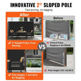Retractable Side Awning, 160X300cm Aluminum Outdoor Privacy Screen, 280g Polyester Water-proof V952-ZYPF160X300CMBK01V0