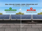 30m Solar Panel Bird Proofing Kit Stainless Steel Mesh V63-955381