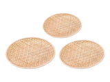 Set of 3 Shallow Baskets with Woven Trays - Multi-Purpose Fruit, Vegetable, Dessert Serving and Wall V1189-WXFWAL-20260326-01680