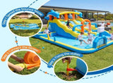 Keezi Inflatable Splash Kids Pool Water Slide Park with Blower 4m x 5.65m IOT-PARK-2747-BU