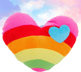 Rainbow Heart Shaped Pillow Rainbow Throw Pillow Heart Shape Dining Room Sofa Cushion Dining V1366-AZ2-W-03383