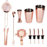 11Pcs/Set Multifunction Stainless Steel Cocktail Shaker Tools Set Bar Bartender SuppliesRose Gold V1294-YM0901-3118200165811