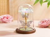 White & Silver Butterfly Flower Lamp - Decorative LED Table Lamp for Home Ambiance V1192-D27