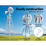 Garden Windmill 4FT 146cm Metal Ornaments Outdoor Decor Ornamental Wind Will GWM-4FT-GR