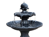 Gardeon Solar Water Feature 3-Tier Fountain with Pump Kit Bird Bath 93CM Black FOUNT-3LVL-BK