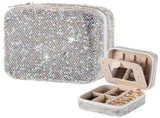 Bling Small Jewelry Box, Luxury Rhinestones-Studded Jewelry Organizer, Jewelry Storage Box with V1369-AZ3-W-08956