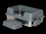 Pawz Stainless Steel Cat Litter Box Large Semi-Enclosed Easy Cleaning Pet Toilet PT1400-GY-AU