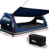 Weisshorn King Single Swag Camping Swags Canvas Free Standing Dome Tent Blue SWAG-C-WING-S-DBL-FC