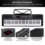 Karrera 61-Key Electronic Piano Keyboard with LED and Folding Stand in Black CHJ-SD1 EKB-CHJ-SD1-BK
