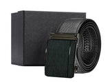 Men's Genuine Leather Ratchet Belt Automatic Buckle 120cm Adjustable Waistband with Gift Box for V888-ELOSUNG38543