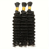 3 Packs Natural Color Wig, Human Braiding Hair for Boho Braids virgin Human Hair 110g 16-24 Inch V1370-AZ4-12423