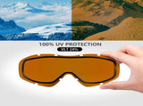 OutdoorMaster OTG Ski Goggles - Over Glasses Ski/Snowboard Goggles for Men, Women & Youth - 100% UV XFOM-OM52019-PUOE